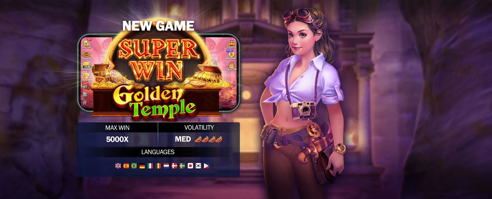 PHTALA online casino with golden chips and slot machines